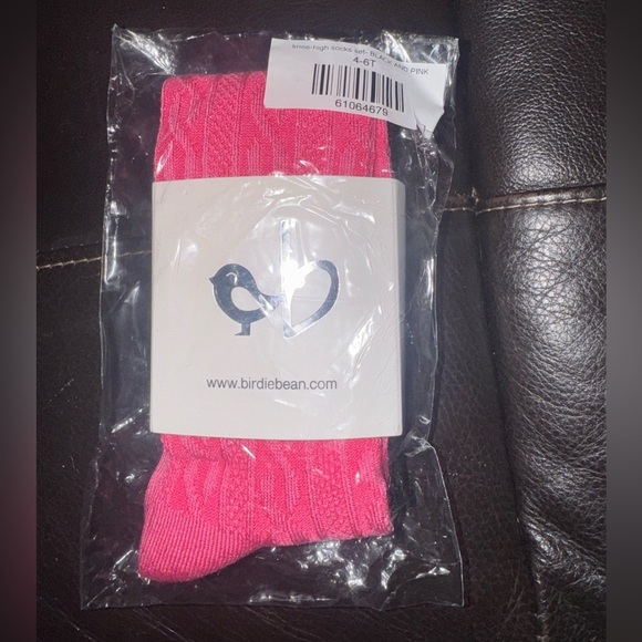 KNEE-HIGH SOCKS SET- BLACK AND PINK - Picture 4 of 5